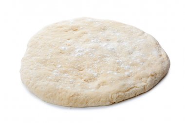 Beyaz arka plan üzerinde çiğ hamur