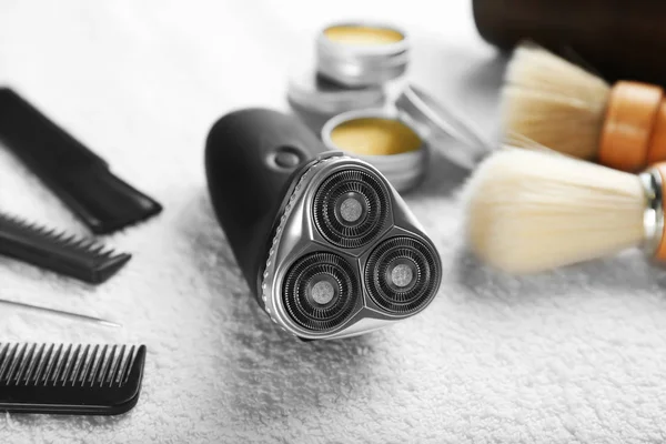 Barbeador Elétrico Para Homem Tecido — Fotografia de Stock