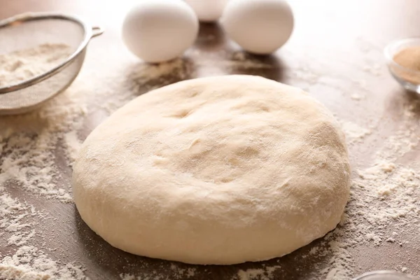 Raw Dough Kitchen Table — Stock Photo, Image