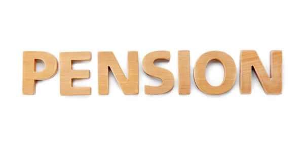 Word Pension White Background — Stock Photo, Image