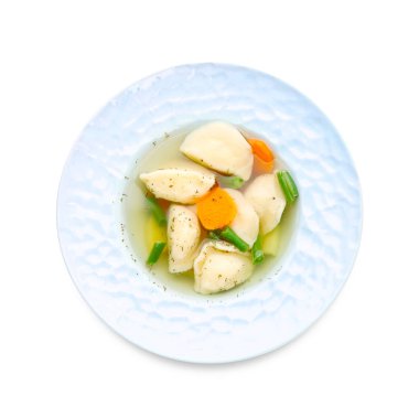 Beyaz arka plan üzerinde köfte ile lezzetli et suyu