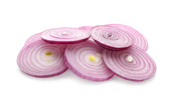 Sliced red onion on white background — Stock Photo, Image