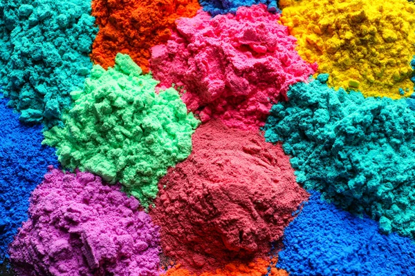 Colorful powders for Holi festival as background — Stock Photo, Image