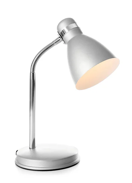 Stylish desk lamp on white background — Stock Photo, Image