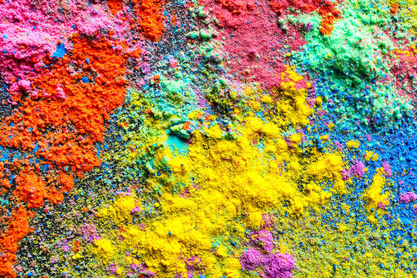 Colorful powders for Holi festival as background