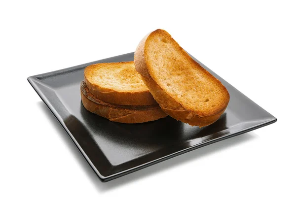 白色背景可口烤面包板 — 图库照片