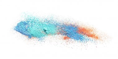 Holi Festivali beyaz arka plan üzerinde renkli tozlar