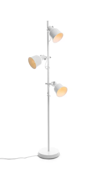 Stylové podlahové lampy na bílém pozadí — Stock fotografie