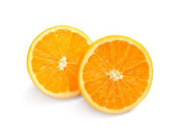 Beyaz arka plan üzerinde sulu olgun turuncu