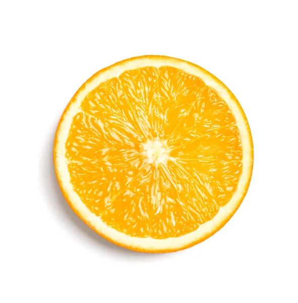 Slice of juicy ripe orange on white background — Stock Photo, Image