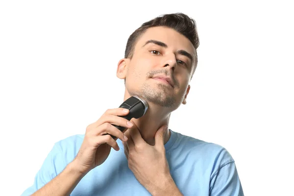 Young man shaving — Stock Photo, Image