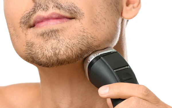 Young man shaving — Stock Photo, Image