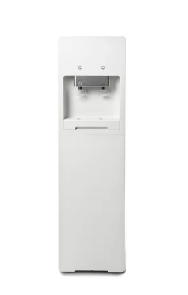 Refrigerador de água moderno no fundo branco — Fotografia de Stock