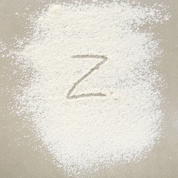 Carta Z escrita sobre harina —  Fotos de Stock