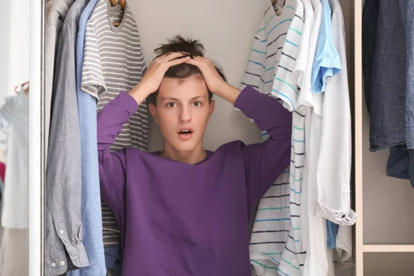 Emotional Teenager Clothes Wardrobe — Stock Photo, Image