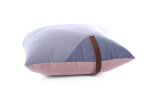 Stylish colorful pillow on white background — Stock Photo, Image