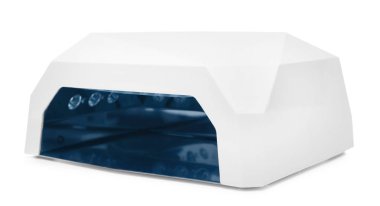 Ultraviyole lamba beyaz arka plan üzerinde koltuklu saç yıkama teknesi