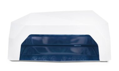 Ultraviyole lamba beyaz arka plan üzerinde koltuklu saç yıkama teknesi