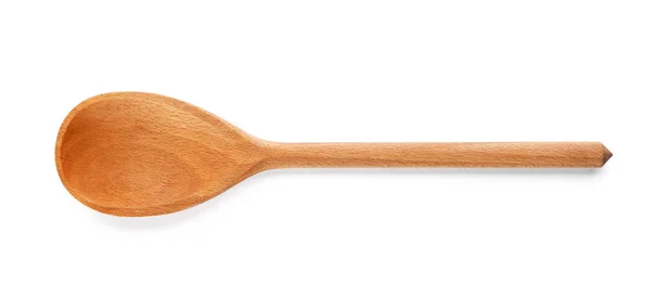 Wooden spoon on white background. Handcrafted cooking utensils — Stock Photo, Image