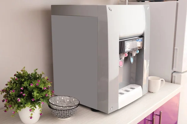 Office water cooler on table indoors