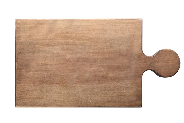 Tablero de madera sobre fondo blanco. Utensilios de cocina hechos a mano —  Fotos de Stock