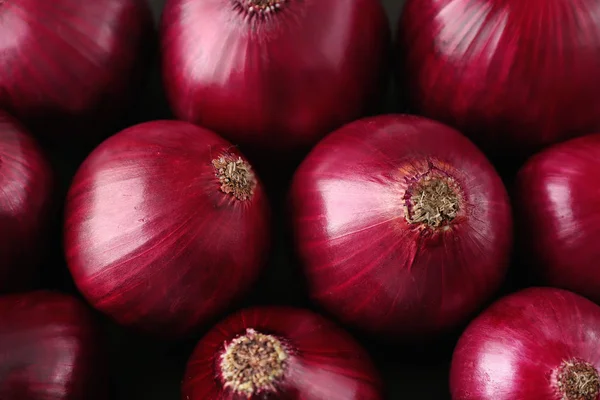 Maturare Cipolle Rosse Come Sfondo Alimentare Primo Piano — Foto Stock