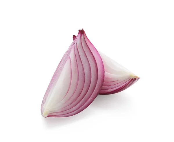 Cut Red Onion Isolated White Background — Stock Photo, Image