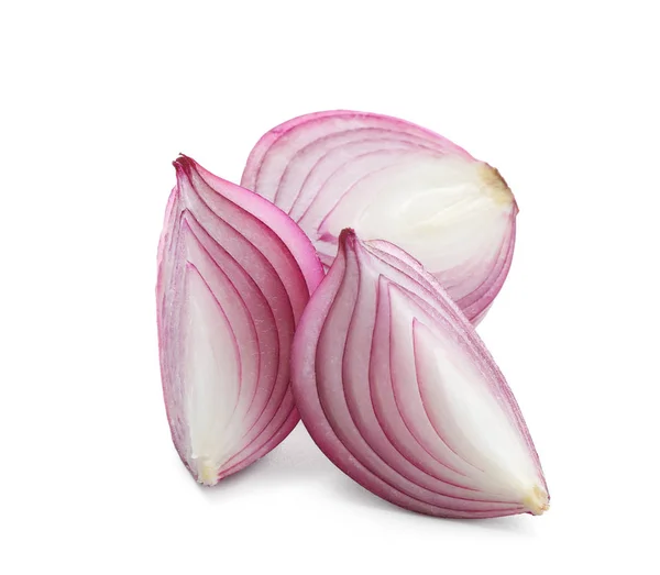 Cut Red Onion Isolated White Background — Stock Photo, Image