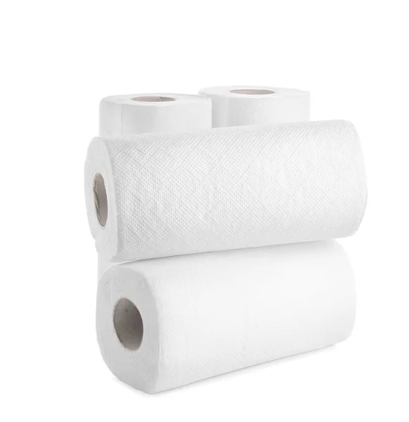 Rolls of paper towels on white background — Stock Photo, Image