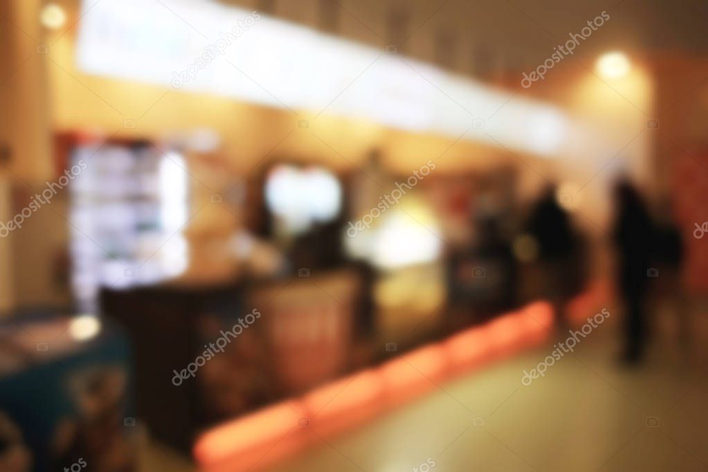 Blurred view of cinema snack bar