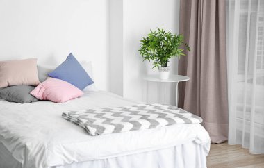 Işık oda iç rahat yatak