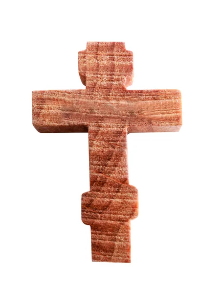 Wooden cross on white background — Stock Photo, Image