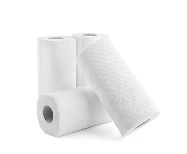 Rolls Paper Towels White Background — Stock Photo, Image