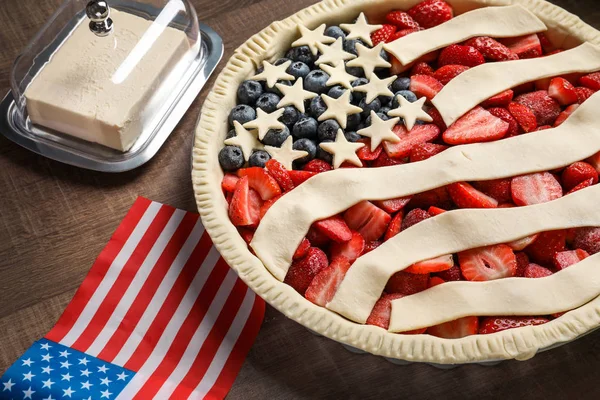 Amerikan bayrağı pasta — Stok fotoğraf