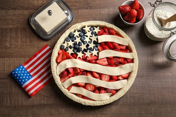 Amerikan bayrağı pasta — Stok fotoğraf