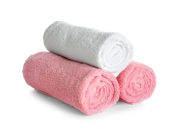 Walcowane czyste ręczniki — Zdjęcie stockowe