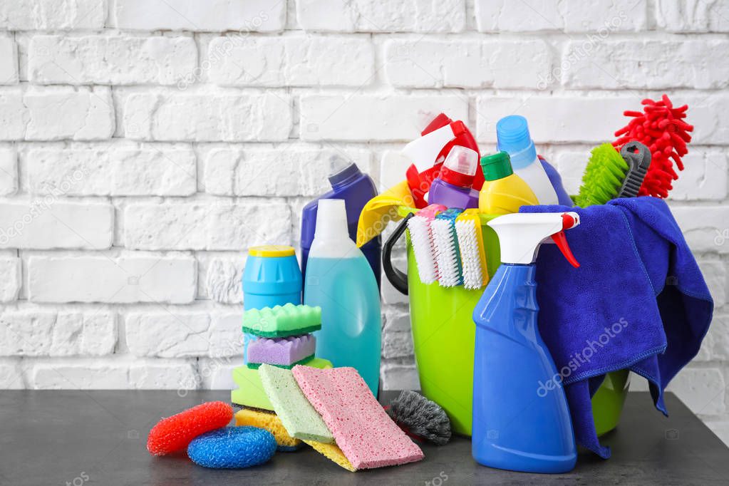 cleaning supplies and tools 