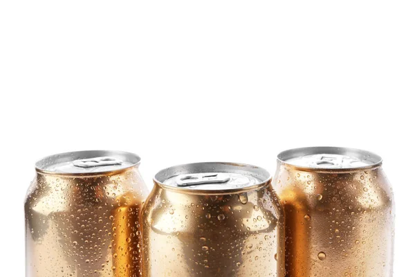 Cans of beer on white — Stock Photo, Image
