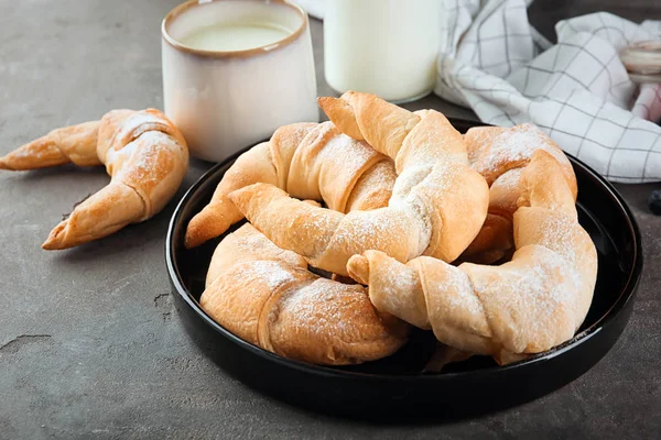 Plate with crescent rolls — Stock Photo, Image