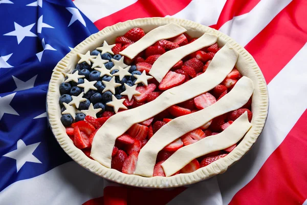 Tarta en bandera americana — Foto de Stock