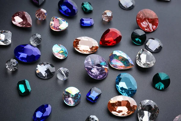 Colorful Bijouterie Stones Jewelry Dark Background — Stok Foto