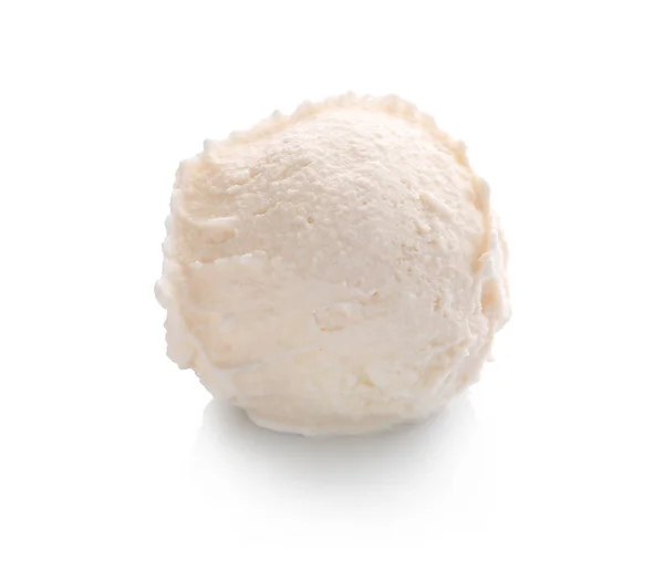 Delicious Vanilla Ice Cream White Background — Stock Photo, Image