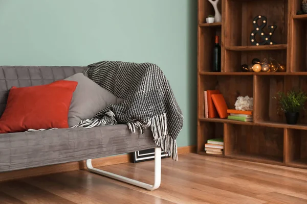 Salon intérieur avec canapé confortable — Photo