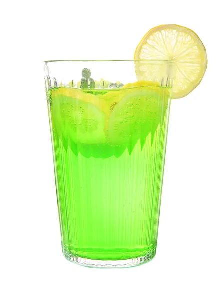 Glass of tasty lemonade on white background — Stock Photo, Image
