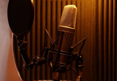 Radyo istasyonu mikrofon görünümünü