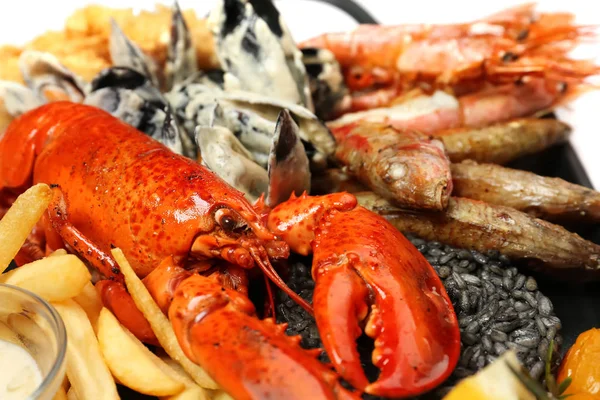 Delicious seafood platter, closeup — Stock Photo, Image