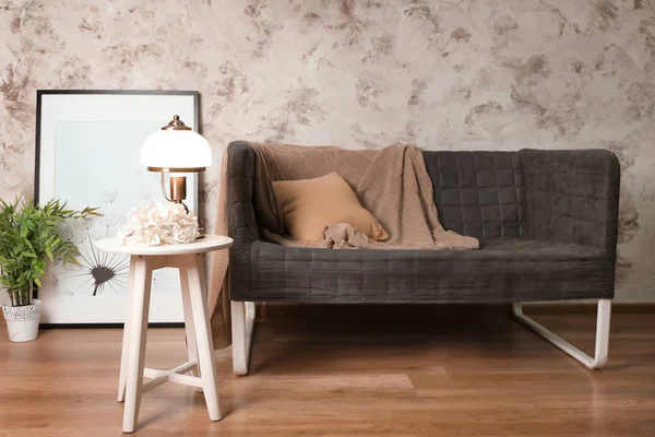 Wohnzimmereinrichtung Mit Bequemem Sofa — Stockfoto