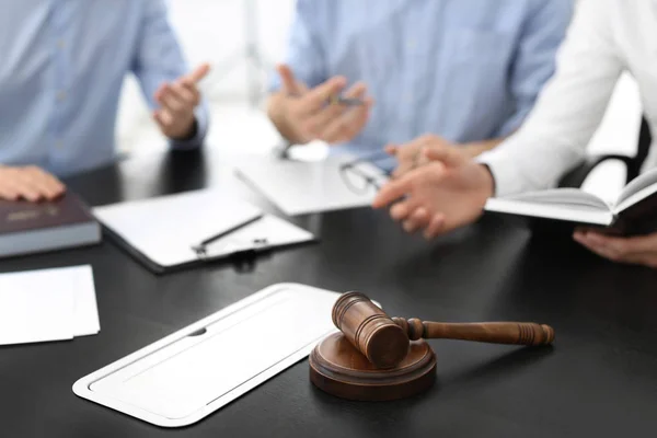 Gavel on table in office — Stock Photo, Image