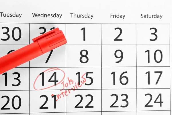 Kleurmarkering en kalender — Stockfoto