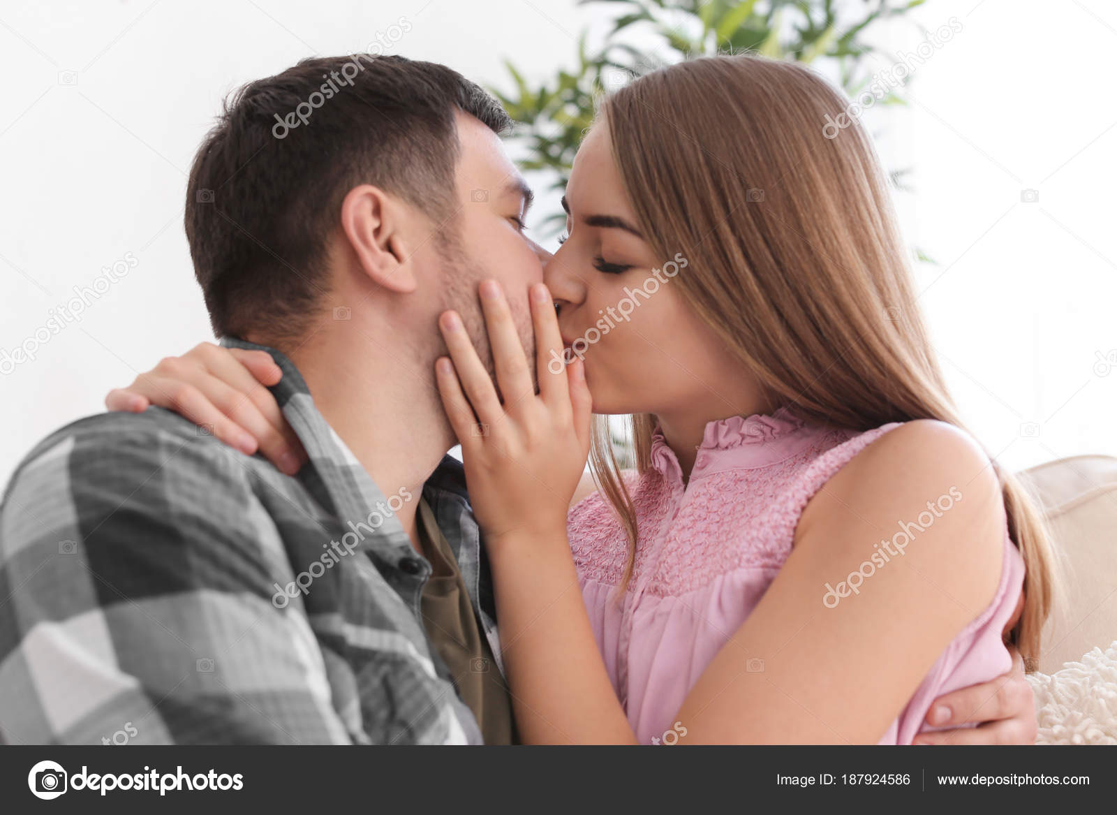 Cute Couple Kissing